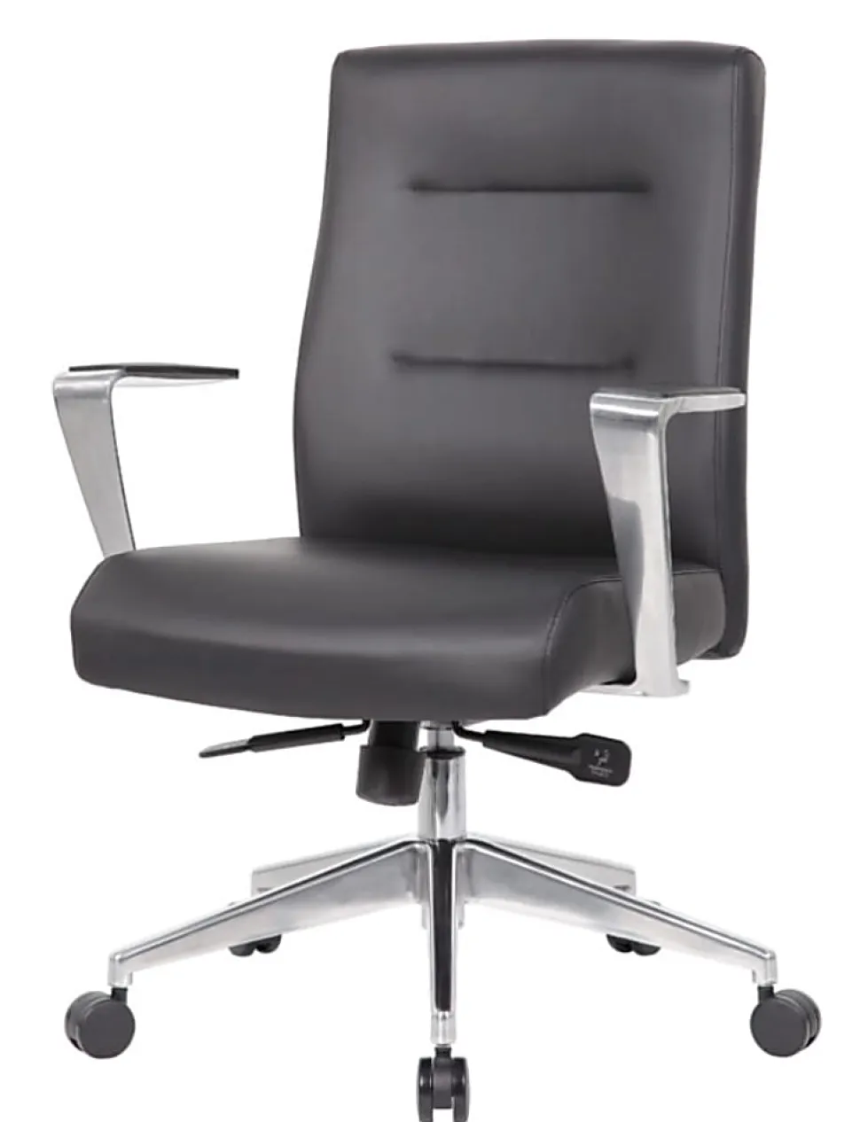 Boss Office Products Modern Ergonomic Vinyl High-Back Conference Executive Office Chair, Black