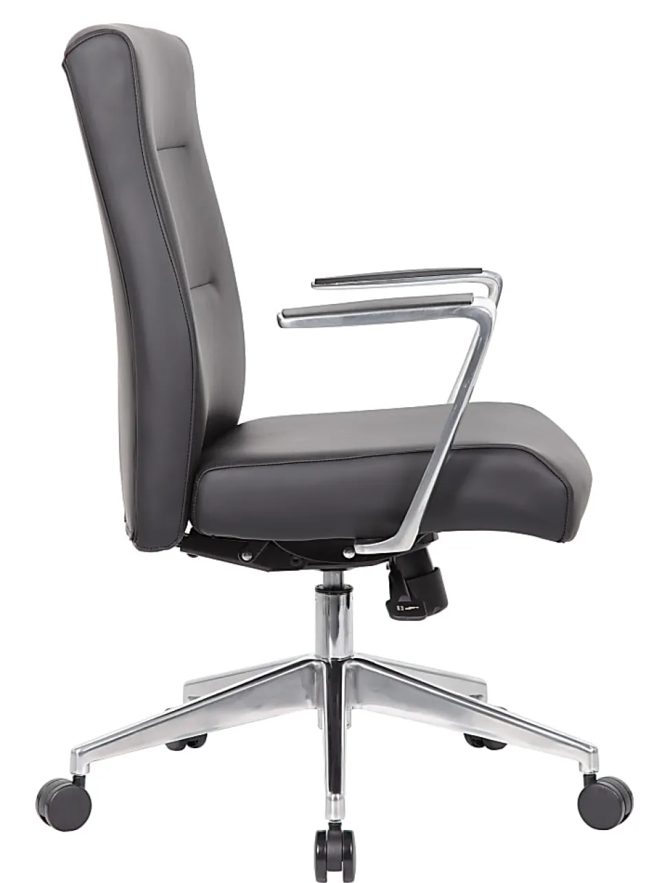 Boss Office Products Modern Ergonomic Vinyl High-Back Conference Executive Office Chair, Black