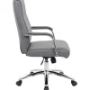 Boss Office Products Modern Executive Conference Ergonomic Chair, Caressoft™ Vinyl, Gray/Chrome