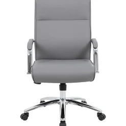 Boss Office Products Modern Executive Conference Ergonomic Chair, Caressoft™ Vinyl, Gray/Chrome