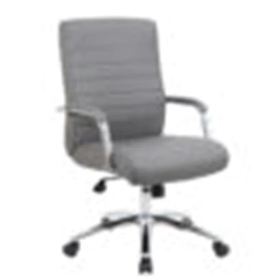 Boss Office Products Modern Vinyl High-Back Conference Executive Office Chair, Ribbed Gray
