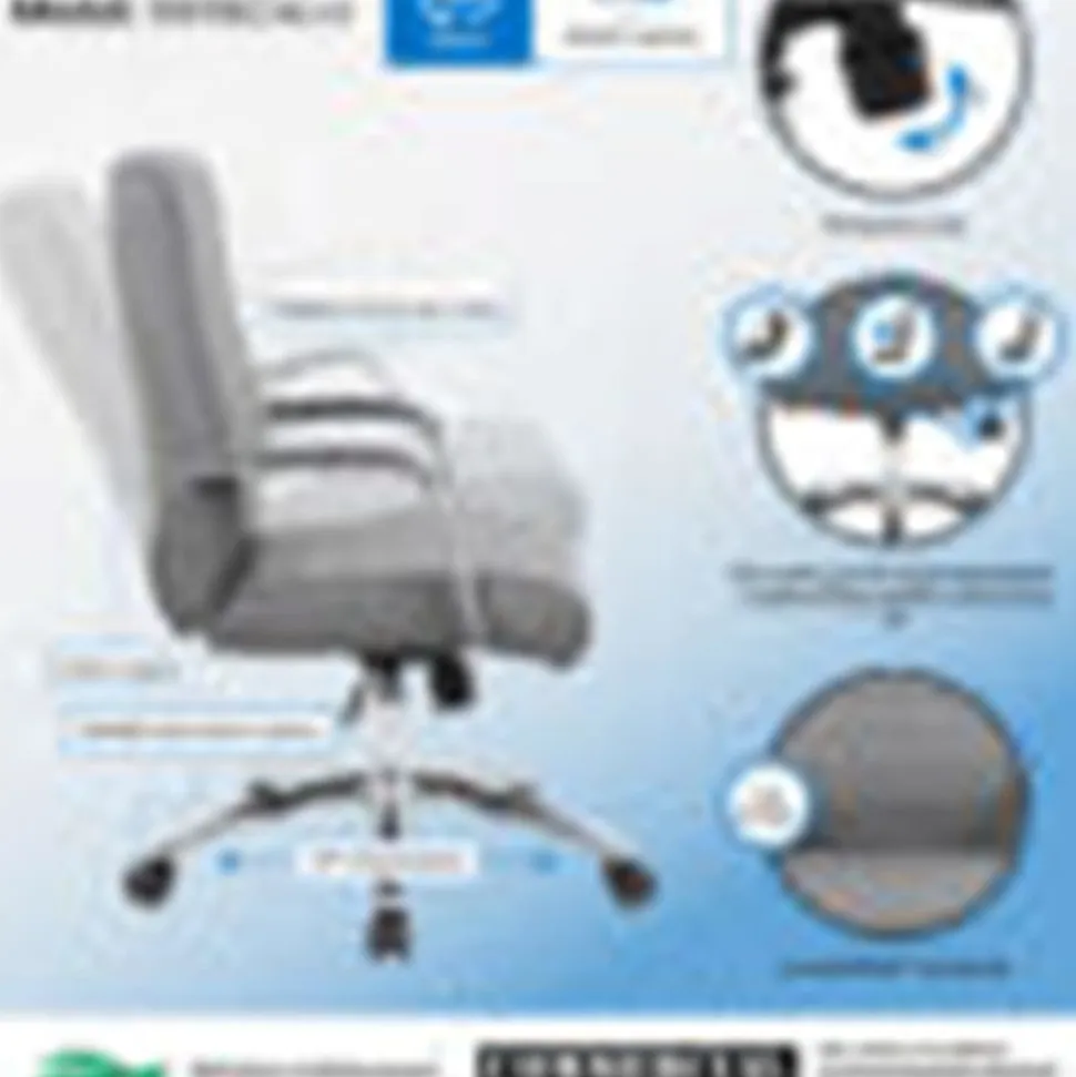 Boss Office Products Modern Vinyl High-Back Conference Executive Office Chair, Ribbed Gray