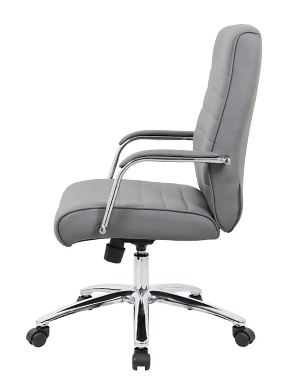 Boss Office Products Modern Vinyl High-Back Conference Executive Office Chair, Ribbed Gray