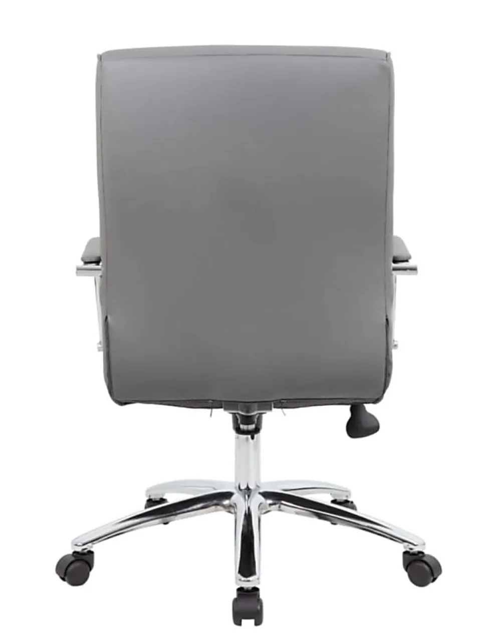 Boss Office Products Modern Vinyl High-Back Conference Executive Office Chair, Ribbed Gray