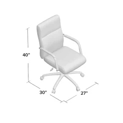 Boss Office Products Modern Vinyl High-Back Conference Executive Office Chair, Ribbed Gray
