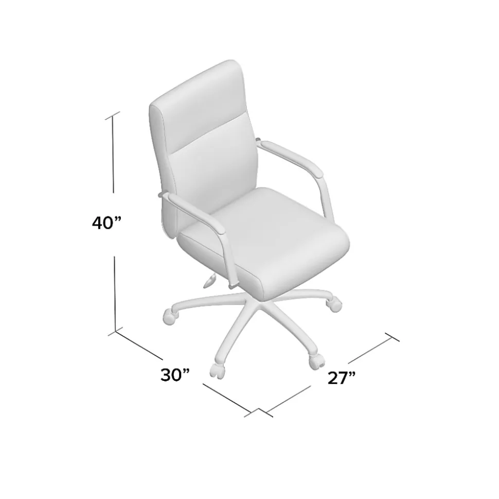 Boss Office Products Modern Vinyl High-Back Conference Executive Office Chair, Ribbed Gray