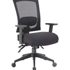 Boss Office Products Multifunction Mesh Mid-Back Task Chair, Mesh/Fabric, Black