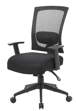 Boss Office Products Multifunction Mesh Mid-Back Task Chair, Mesh/Fabric, Black