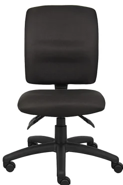 Boss Office Products Multi-Function Ergonomic Fabric High-Back Task Chair, Black