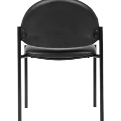 Boss Office Products Padded Stacking Chair, Caressoft™ Vinyl, Black