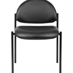 Boss Office Products Padded Stacking Chair, Caressoft™ Vinyl, Black