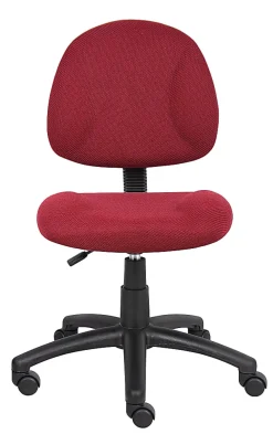 Boss Office Products Perfect Posture Ergonomic Fabric Mid-Back Deluxe Office Task Chair, Black