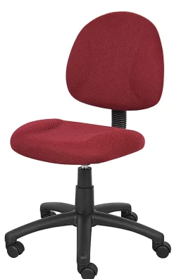 Boss Office Products Perfect Posture Ergonomic Fabric Mid-Back Deluxe Office Task Chair, Black