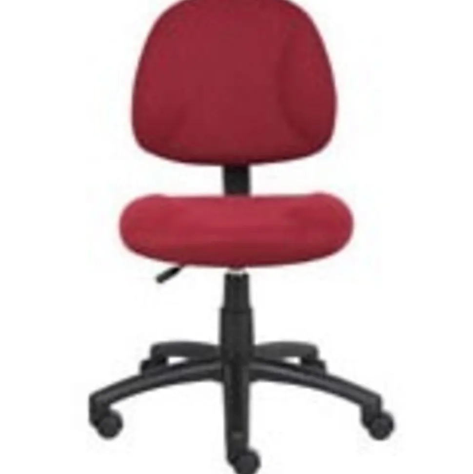 Boss Office Products Perfect Posture Ergonomic Fabric Mid-Back Deluxe Office Task Chair, Black