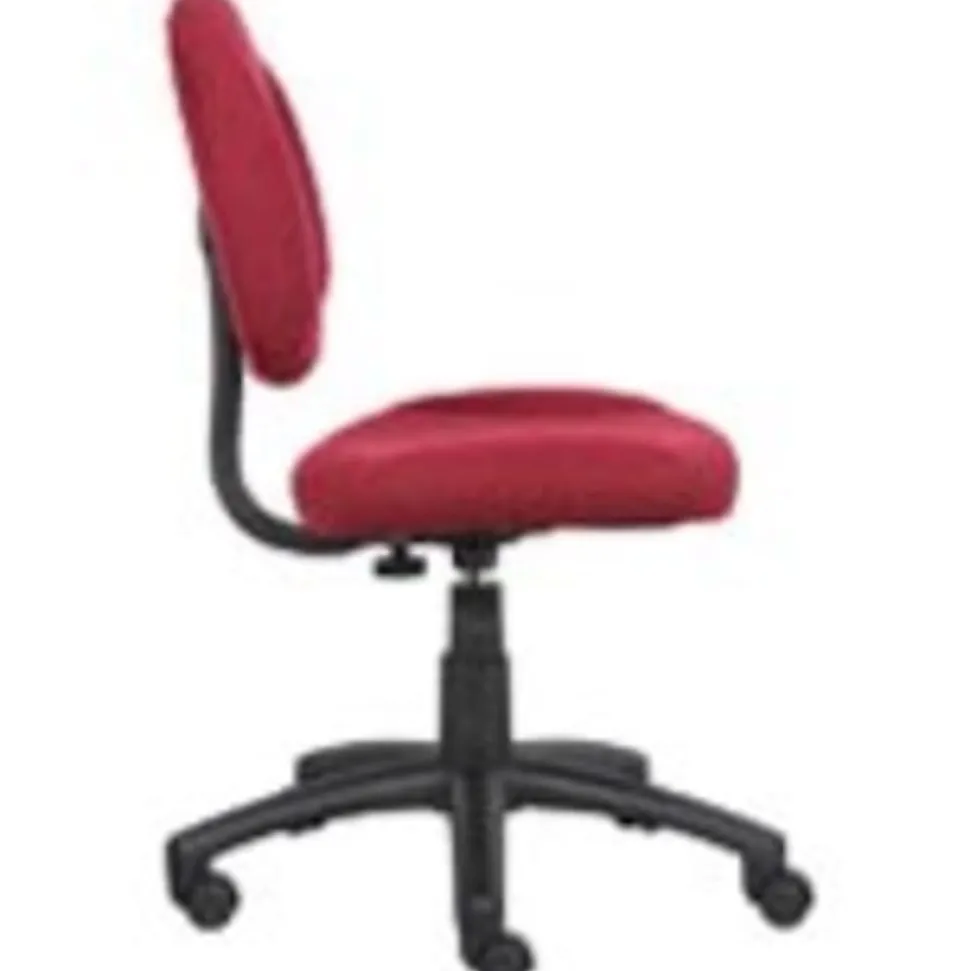 Boss Office Products Perfect Posture Ergonomic Fabric Mid-Back Deluxe Office Task Chair, Black