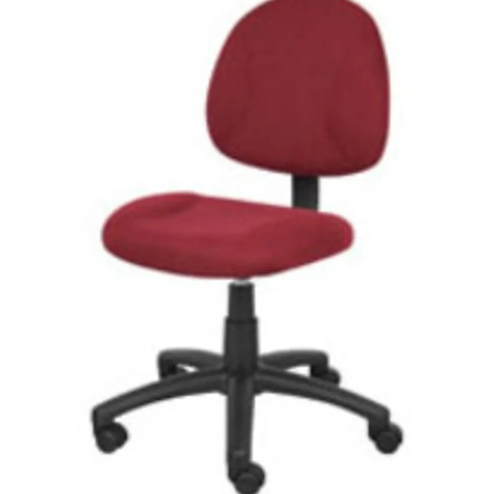 Boss Office Products Perfect Posture Ergonomic Fabric Mid-Back Deluxe Office Task Chair, Black