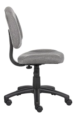 Boss Office Products Perfect Posture Deluxe Ergonomic Fabric Mid-Back Office Task Chair, Gray