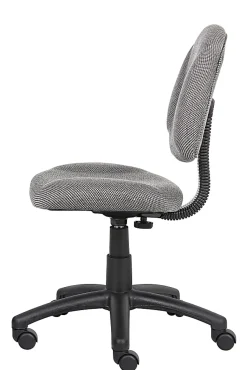 Boss Office Products Perfect Posture Deluxe Ergonomic Fabric Mid-Back Office Task Chair, Gray