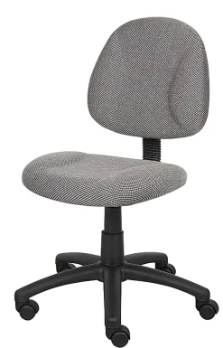 Boss Office Products Perfect Posture Deluxe Ergonomic Fabric Mid-Back Office Task Chair, Gray
