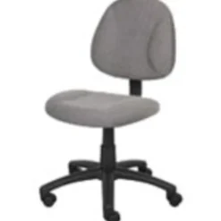 Boss Office Products Perfect Posture Deluxe Ergonomic Fabric Mid-Back Office Task Chair, Gray