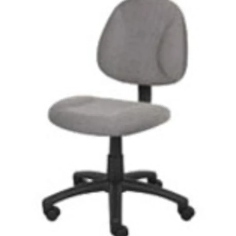 Boss Office Products Perfect Posture Deluxe Ergonomic Fabric Mid-Back Office Task Chair, Gray