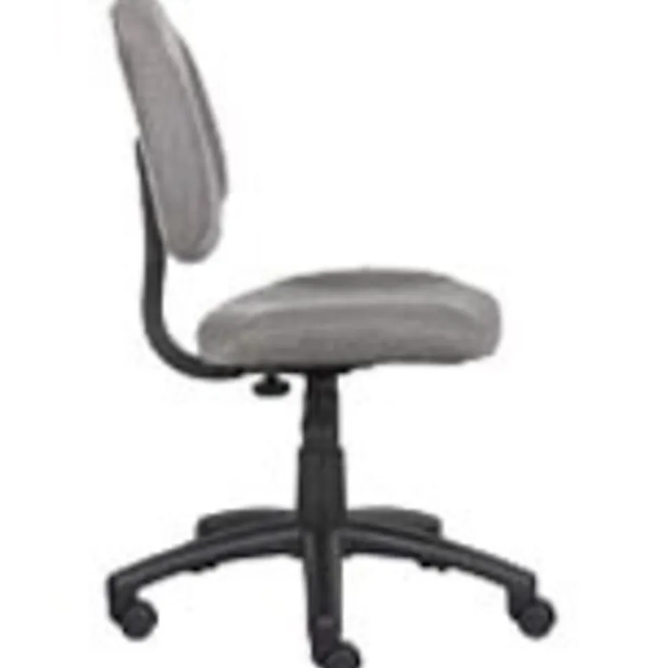 Boss Office Products Perfect Posture Deluxe Ergonomic Fabric Mid-Back Office Task Chair, Gray