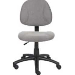Boss Office Products Perfect Posture Deluxe Ergonomic Fabric Mid-Back Office Task Chair, Gray