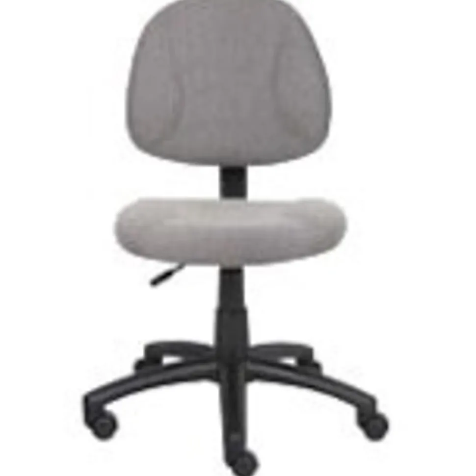 Boss Office Products Perfect Posture Deluxe Ergonomic Fabric Mid-Back Office Task Chair, Gray