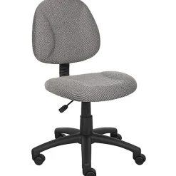 Boss Office Products Perfect Posture Deluxe Ergonomic Fabric Mid-Back Office Task Chair, Gray