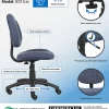 Boss Office Products Perfect Posture Deluxe Ergonomic Fabric Mid-Back Office Task Chair, Blue