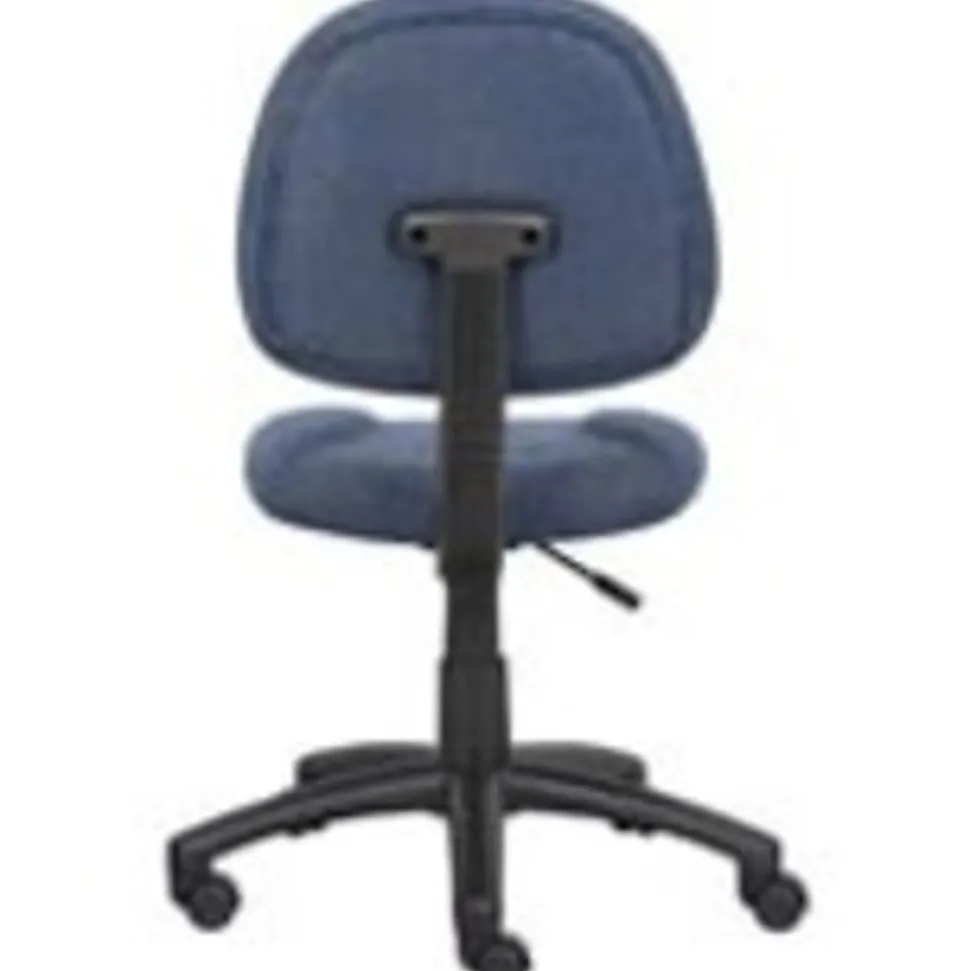 Boss Office Products Perfect Posture Deluxe Ergonomic Fabric Mid-Back Office Task Chair, Blue