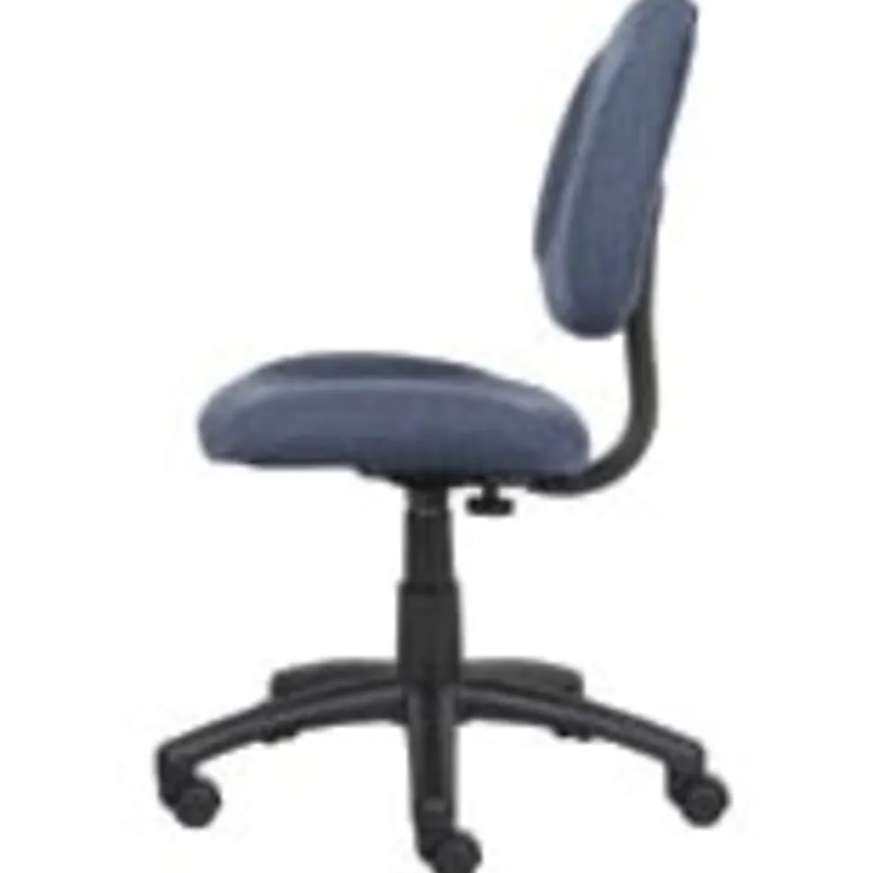 Boss Office Products Perfect Posture Deluxe Ergonomic Fabric Mid-Back Office Task Chair, Blue