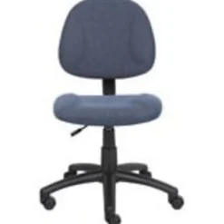 Boss Office Products Perfect Posture Deluxe Ergonomic Fabric Mid-Back Office Task Chair, Blue