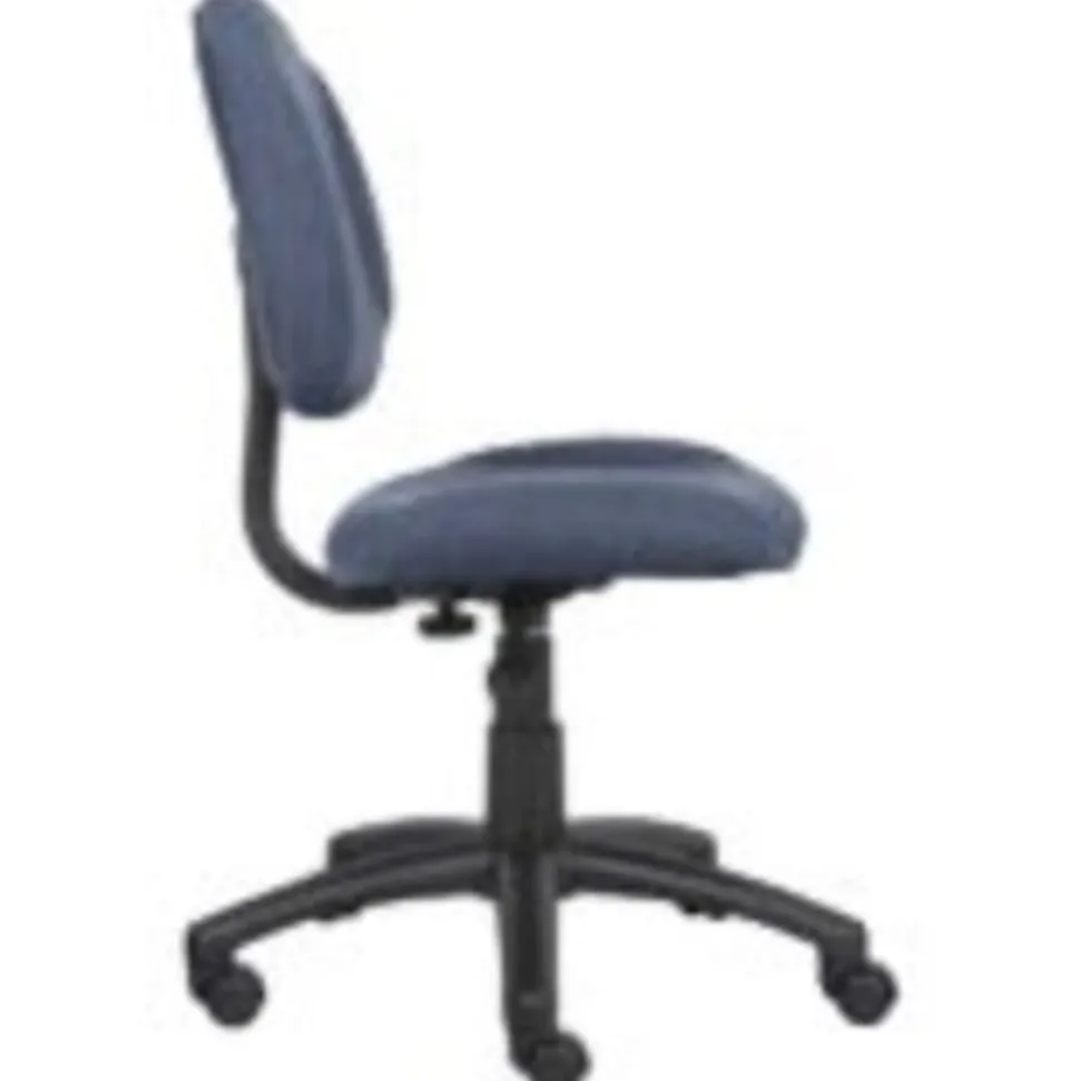 Boss Office Products Perfect Posture Deluxe Ergonomic Fabric Mid-Back Office Task Chair, Blue