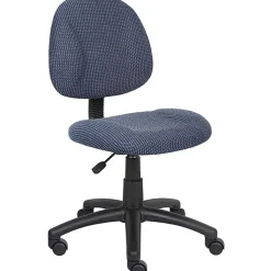 Boss Office Products Perfect Posture Deluxe Ergonomic Fabric Mid-Back Office Task Chair, Blue