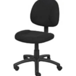 Boss Office Products Perfect Posture Deluxe Ergonomic Fabric Mid-Back Office Task Chair, Black