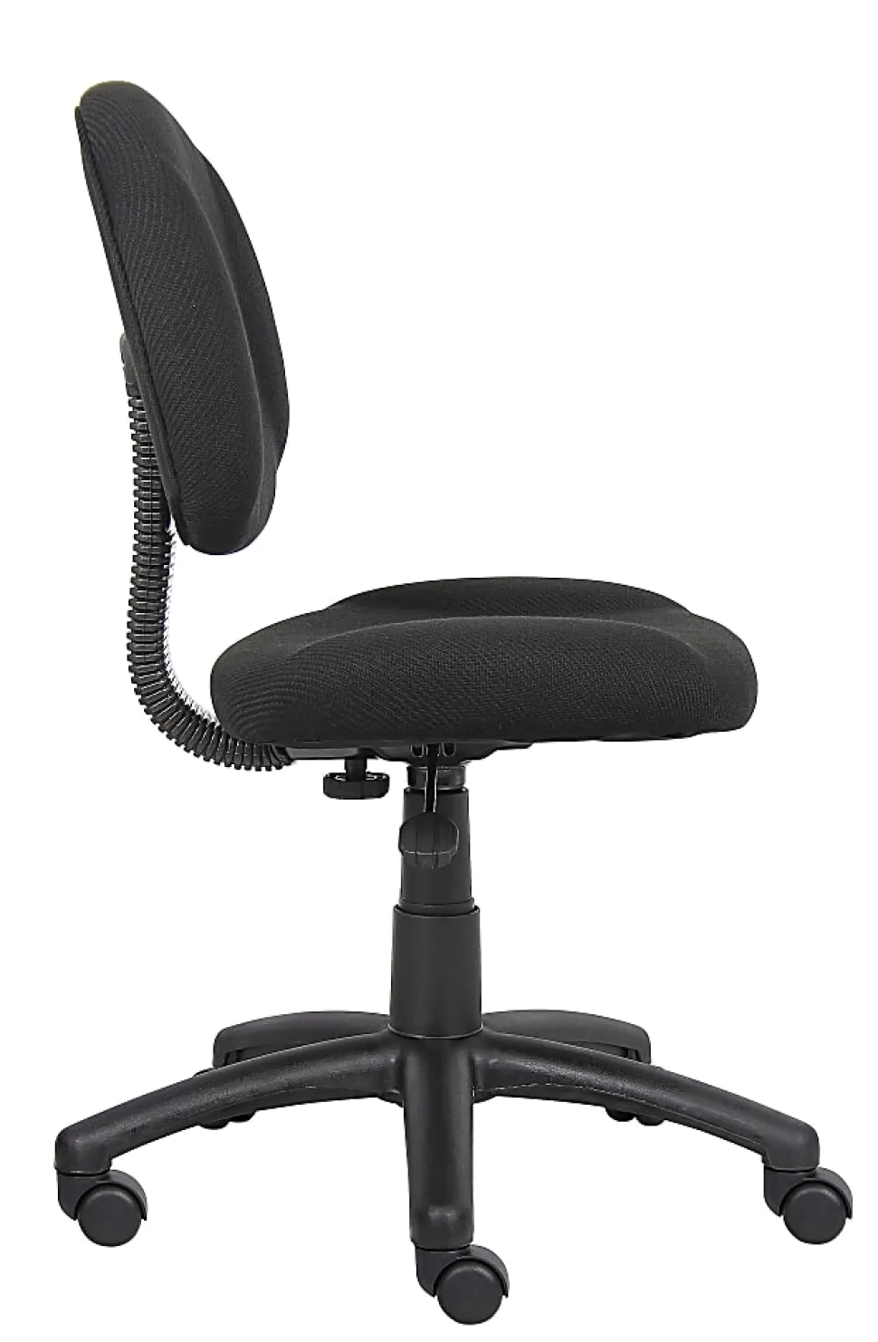 Boss Office Products Perfect Posture Deluxe Ergonomic Fabric Mid-Back Office Task Chair, Black