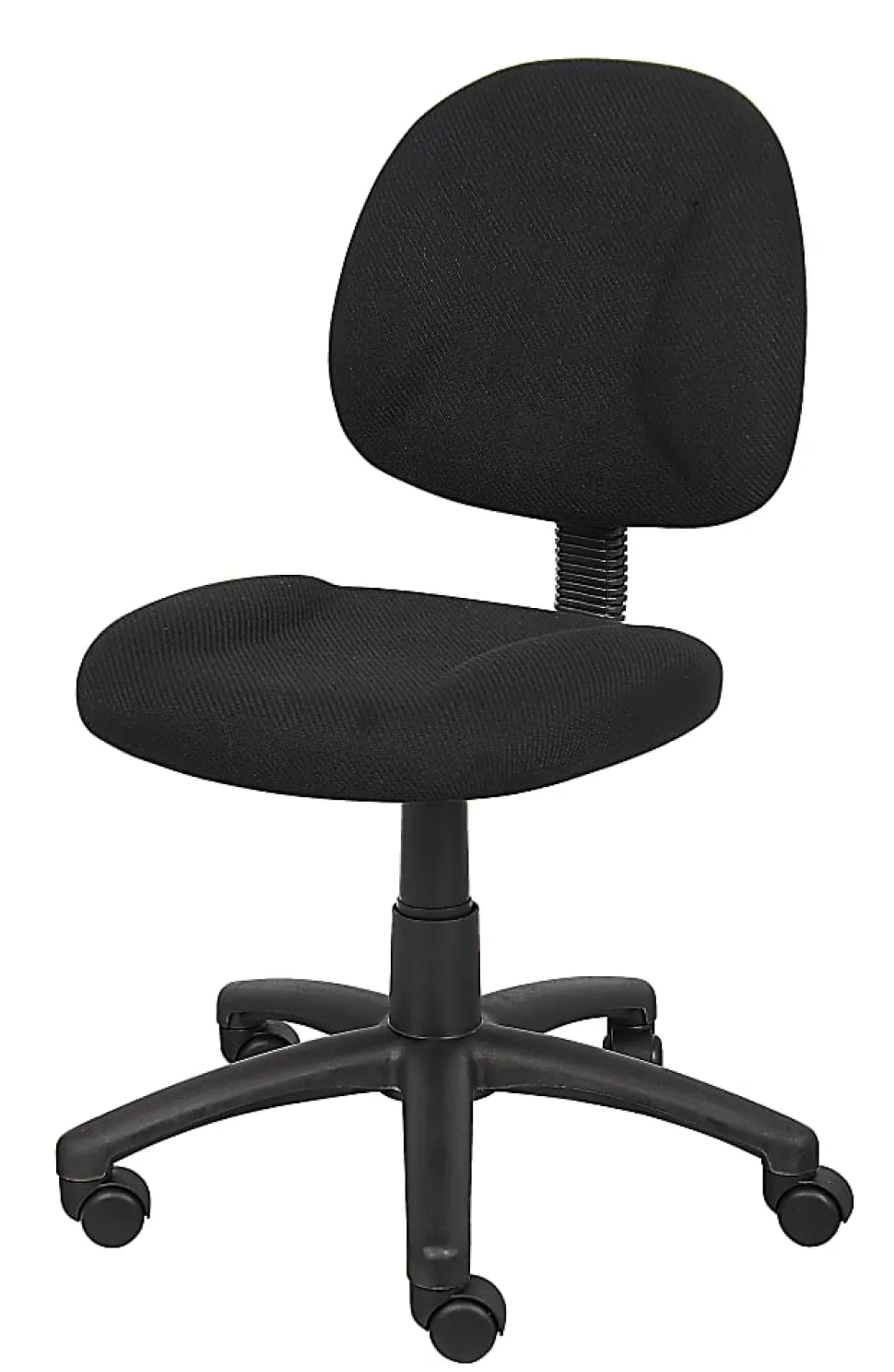 Boss Office Products Perfect Posture Deluxe Ergonomic Fabric Mid-Back Office Task Chair, Black