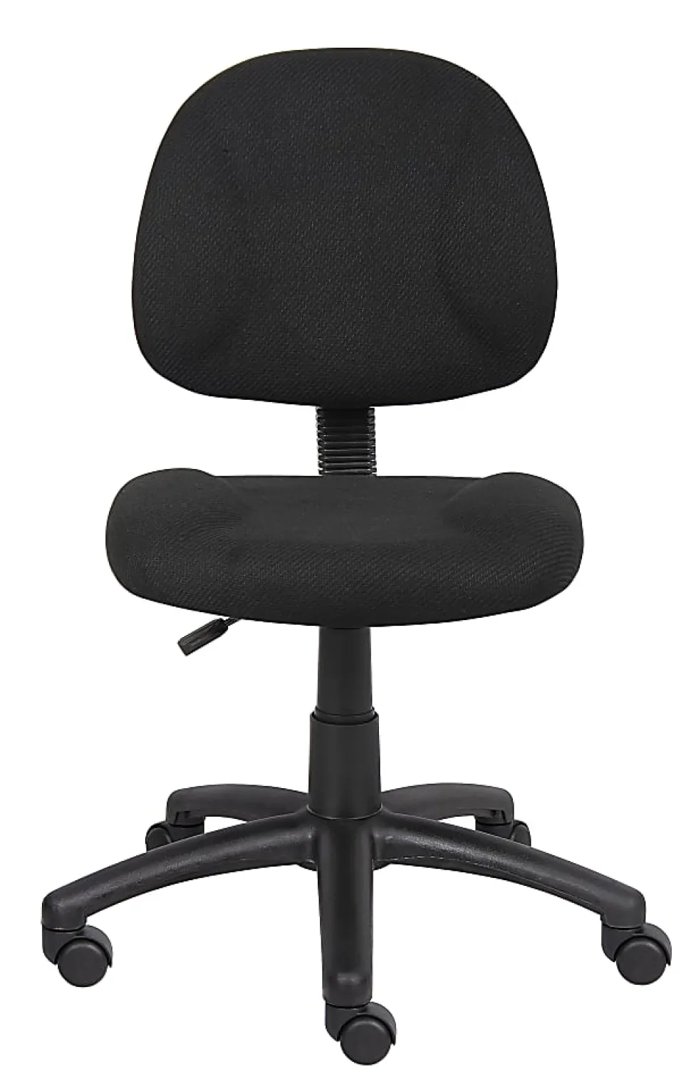 Boss Office Products Perfect Posture Deluxe Ergonomic Fabric Mid-Back Office Task Chair, Black