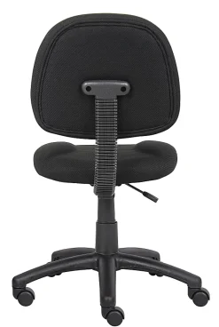 Boss Office Products Perfect Posture Deluxe Ergonomic Fabric Mid-Back Office Task Chair, Black