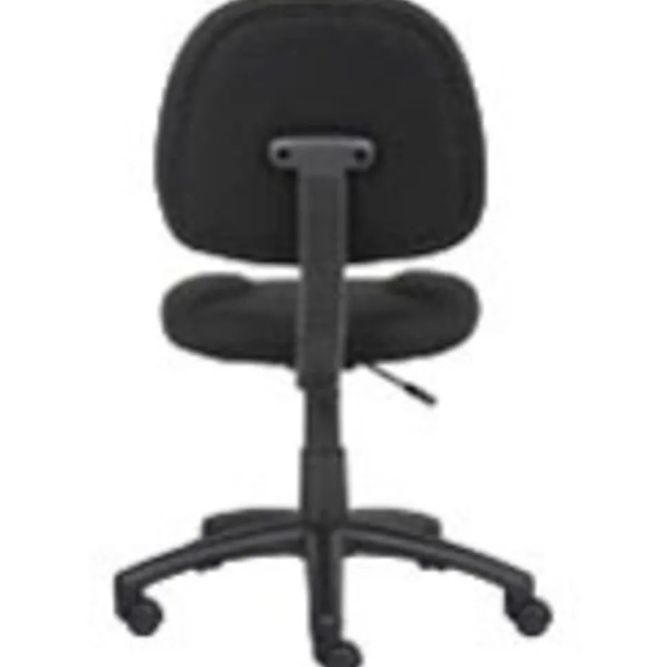 Boss Office Products Perfect Posture Deluxe Ergonomic Fabric Mid-Back Office Task Chair, Black