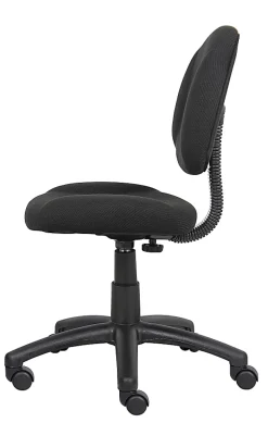 Boss Office Products Perfect Posture Deluxe Ergonomic Fabric Mid-Back Office Task Chair, Black