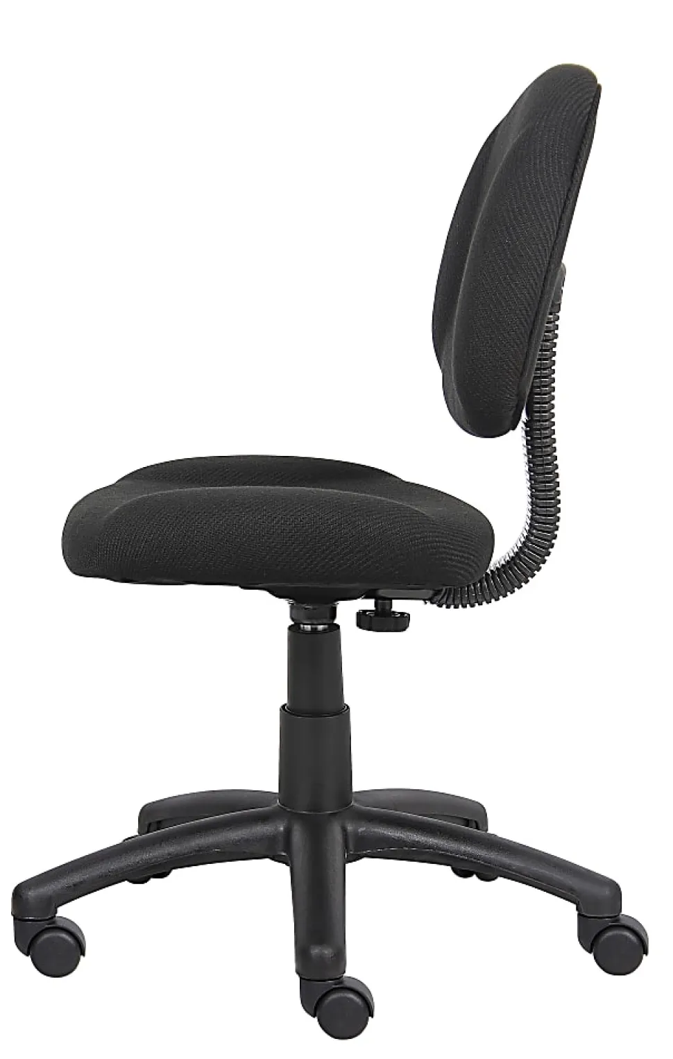 Boss Office Products Perfect Posture Deluxe Ergonomic Fabric Mid-Back Office Task Chair, Black