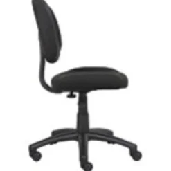 Boss Office Products Perfect Posture Deluxe Ergonomic Fabric Mid-Back Office Task Chair, Black