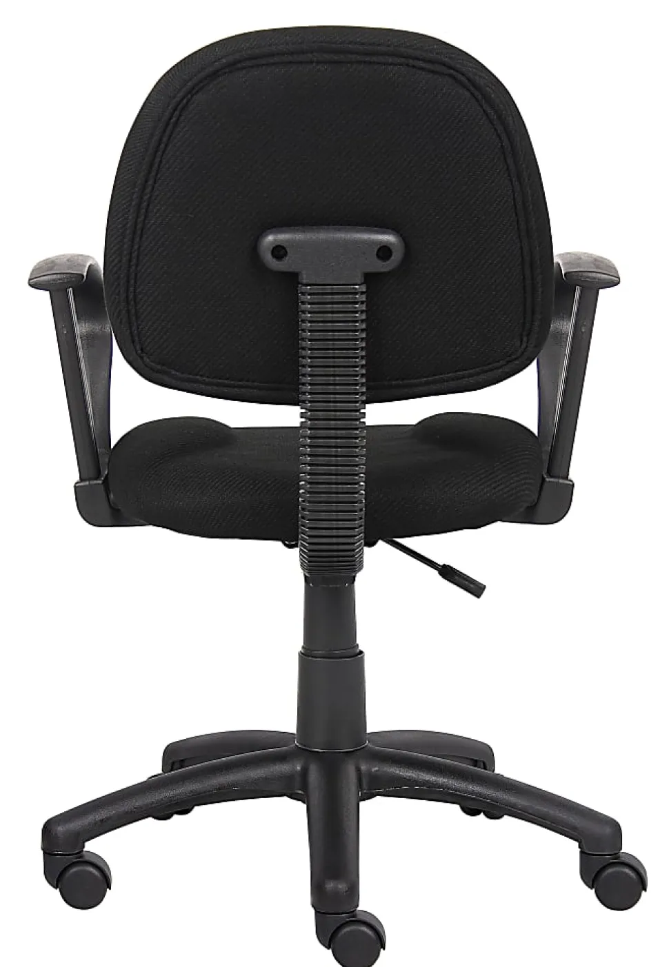 Boss Office Products Perfect Posture Ergonomic Fabric Mid-Back Deluxe Office Task Chair With Loop Arms, Black