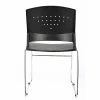 Boss Office Products Poly Stackable Chrome Chair, Black/Silver