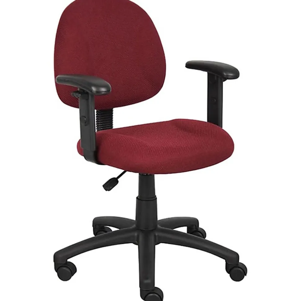 Boss Office Products Posture Mid-Back Task Chair, Black/Burgundy