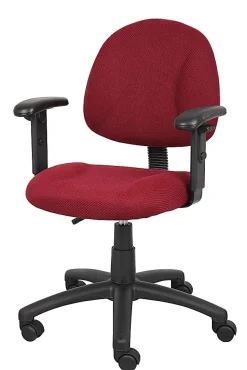 Boss Office Products Posture Mid-Back Task Chair, Black/Burgundy