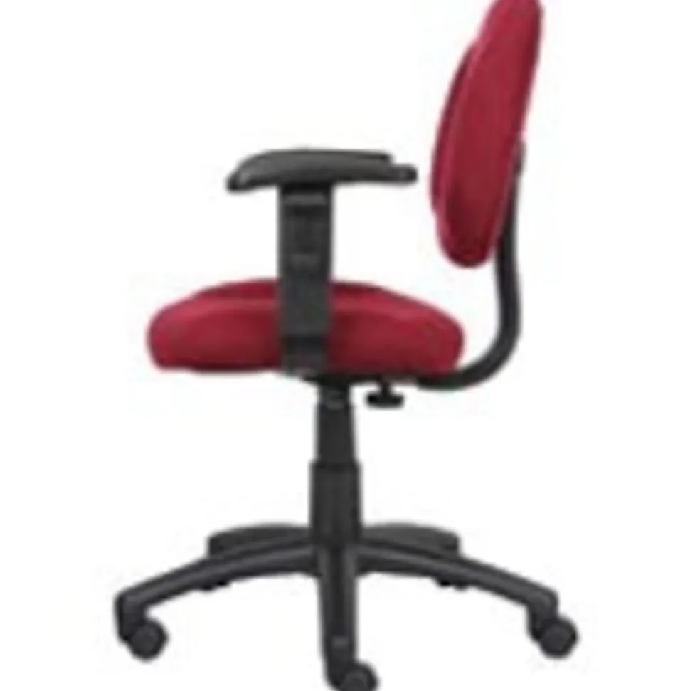 Boss Office Products Posture Mid-Back Task Chair, Black/Burgundy