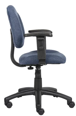 Boss Office Products Posture Mid-Back Task Chair, Black/Blue